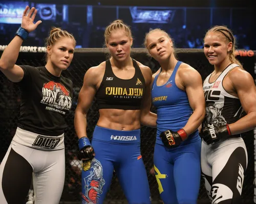 . The 4 Horsewomen Marina Shafir, Jessamyn Duke, Shayna Baszler  and Ronda Rousey. (Photo by Hans Gutknecht/Los Angeles Daily News),mma,striking combat sports,ufc,ronda,mixed martial arts,combat sport