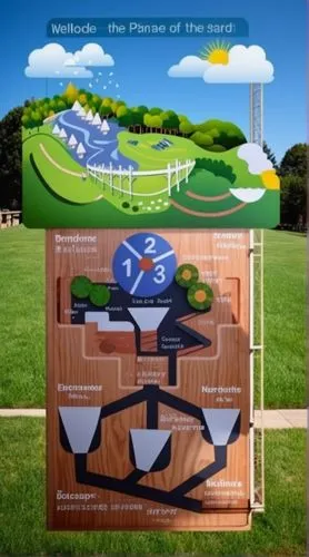 背景:公園,地上:草地,solar vehicle,photovoltaic system,solar photovoltaic,renewable energy,outdoor play equipment,wind power generator,solar power plant,renewable enegy,cd cover,information boards,energy trans