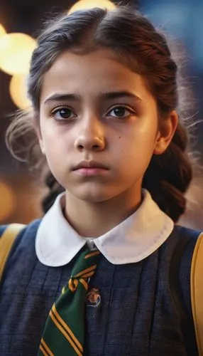 a   sad school girl and the sound of silence,the girl's face,worried girl,school enrollment,unhappy child,school uniform,child girl,girl in a historic way,stop children suicide,eleven,school administr