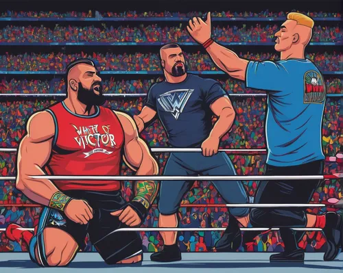 Make a WWE t-shirt that embodies the spirit of victory,wrestling,professional wrestling,oil on canvas,wrestle,wrestlers,the referee,would a background,brock coupe,arm wrestling,a3 poster,catch wrestli