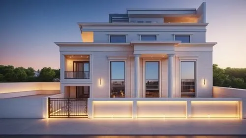 american neoclassic, leds, keep the original one ,3d rendering,luxury property,luxury real estate,block balcony,modern house,house with caryatids,luxury home,two story house,smart home,doric columns,m