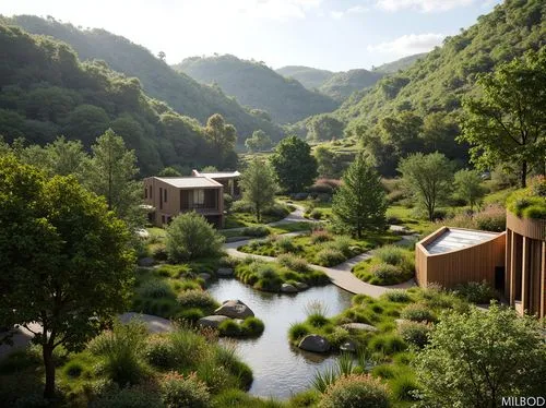 fallingwater,tulou,ecovillages,beget,amanresorts,ecovillage,amoenus,grandval,ariege,montreat,wudang,vallon,hameau,rivendell,building valley,ardeche,zumthor,rougon,artvin,source de la sorgue