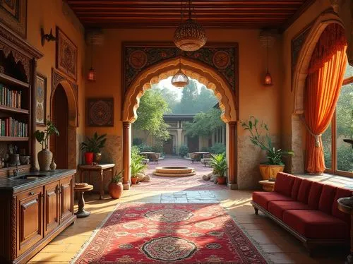 inglenook,dorne,marrakesh,persian architecture,moroccan pattern,morocco,alcove,persian norooz,ornate room,the threshold of the house,archways,marrakech,mihrab,iranian architecture,riad,entryway,beautiful home,breakfast room,la kasbah,marocco,Photography,General,Realistic