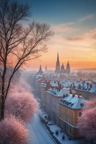 hoarfrost,pink city,northern germany,prague,hanover,viennese,pink dawn,poland,winter magic,winter morning,edensor,hannover,winter landscape,holland,pologne,tallinn,eastern europe,netherland,ulm,hildesheim germany,Photography,General,Cinematic