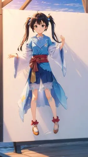 a woman in dress standing up next to a sign,umi,reimposing,3d figure,mai,longmei,kotobukiya,Anime,Anime,Realistic