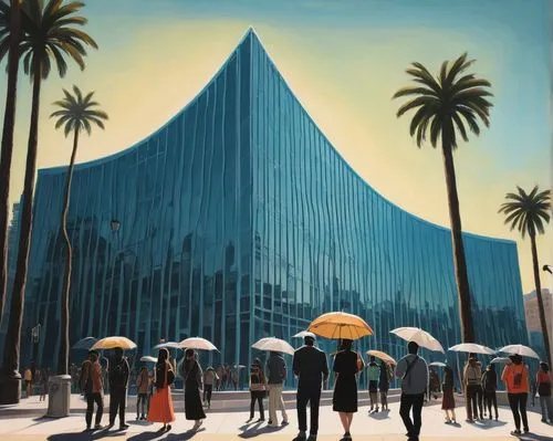 lacma,niemeyer,umbrellas,tempodrom,summer beach umbrellas,man with umbrella,midcentury,cinerama,casablanca,huge umbrellas,umbrella beach,two palms,church painting,wolfsonian,coronado,parasols,glassell,calatrava,royal palms,beach umbrella,Illustration,Abstract Fantasy,Abstract Fantasy 05