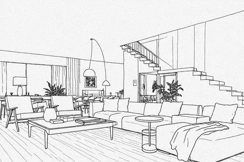 sketchup,penthouses,habitaciones,renderings,livingroom,living room,revit,loft,3d rendering,house drawing,apartment,apartment lounge,modern living room,an apartment,appartement,home interior,dining room,clubroom,interior modern design,sitting room,Design Sketch,Design Sketch,Detailed Outline