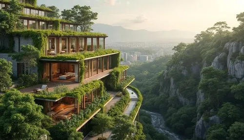 tigers nest,tree house hotel,hanging houses,house in mountains,tailandia,cliffside,house in the mountains,hushan,ecotopia,balcony garden,rivendell,shaoming,block balcony,wudang,tree house,couloumbis,terraces,balconies,huashan,building valley,Photography,General,Realistic