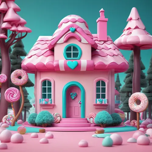 3d fantasy,sugar house,fairy house,fairy village,3d render,wonderland,stylized macaron,playhouse,cinema 4d,doll house,little house,witch's house,sugar paste,fairy world,donut illustration,crispy house,bubble gum,b3d,dollhouse,confectionery,Unique,3D,3D Character