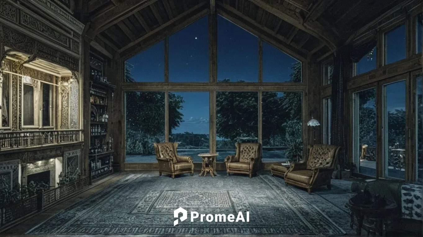 sunroom,crewdson,the living room of a photographer,the cabin in the mountains,porch swing,porch,asilomar,cabin,front porch,chalet,summerhouse,night image,livingroom,great room,beautiful home,rustic ae