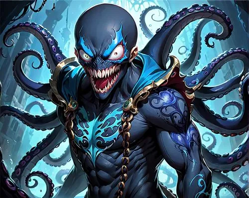 venom,tentacles,sea devil,kraken,skordalia,venomous,octopus tentacles,octopus,cuthulu,calamari,tentacle,merman,sea god,nami,god of the sea,skeleltt,poseidon,fun octopus,cephalopod,malégon,Anime,Anime,General