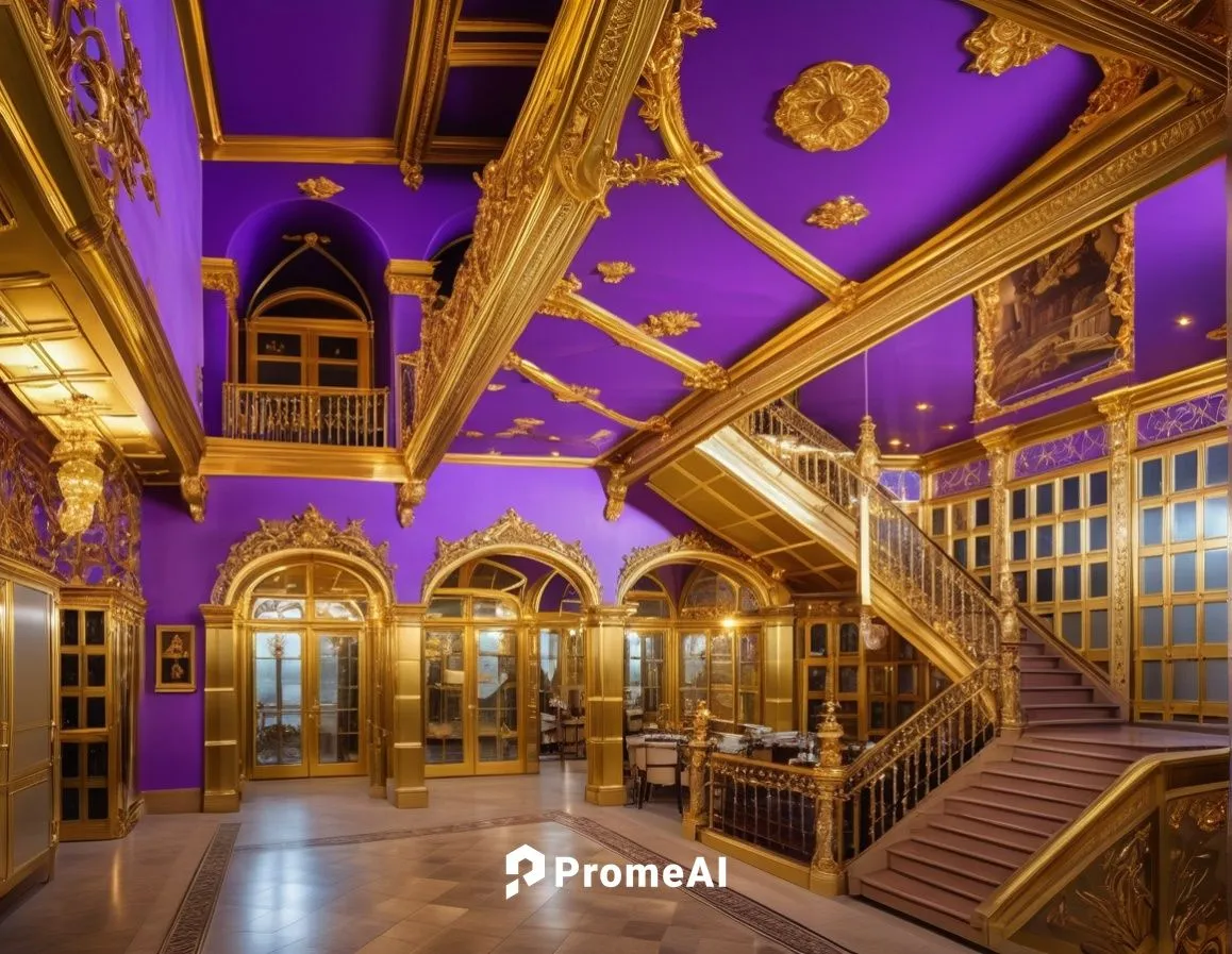 europe palace,château de chambord,gold and purple,gold castle,art nouveau,royal interior,crown palace,orsay,hotel de cluny,royal castle of amboise,purple and gold,entrance hall,chateau margaux,hallway