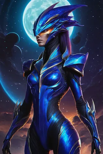 symetra,nova,alien warrior,venera,tiber riven,andromeda,cassiopeia,core shadow eclipse,blue enchantress,luna,neottia nidus-avis,sigma,mara,nebula guardian,elza,eve,shen,dusk background,indigo,goddess of justice,Illustration,Retro,Retro 04