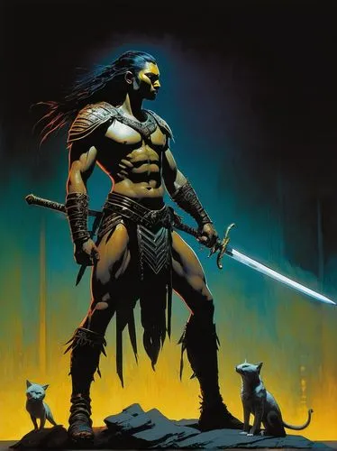 frazetta,turok,grimjack,crom,deathstalker,manowar,Illustration,Realistic Fantasy,Realistic Fantasy 29