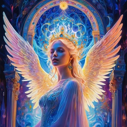 angel,archangel,galadriel,angelic,fantasy picture,baroque angel,Illustration,Realistic Fantasy,Realistic Fantasy 37