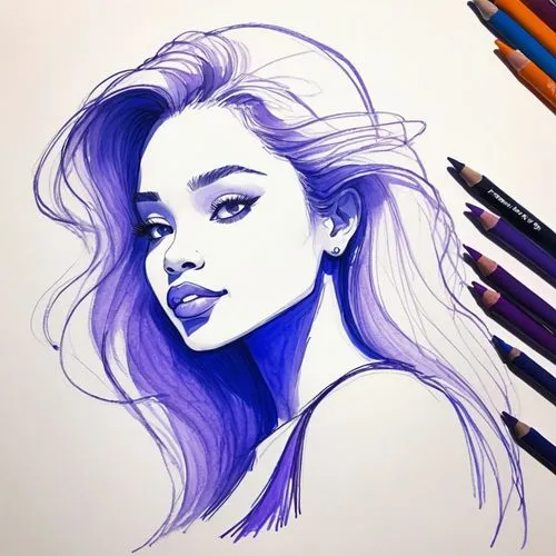 ballpoint pen,color pencil,ballpoint,color pencils,violet,la violetta,colored pencils,watercolor blue,copic,coloured pencils,girl drawing,colour pencils,daphne,indigo,sailing blue purple,ultraviolet,purple blue,watercolor pencils,biro,pen drawing,Illustration,Black and White,Black and White 08