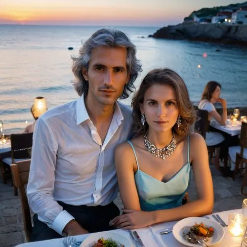 beautiful couple,delpy,biarritz,romantic dinner,trabocchi,vodianova,Photography,Fashion Photography,Fashion Photography 09