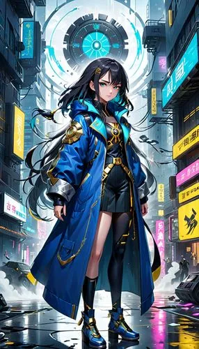 Antiheroine inspired by Shao Siming, the goddess of fate. Reimagine her as a time-bending vigilante, manipulating the flow of time to prevent disasters and alter the course of history for the greater 