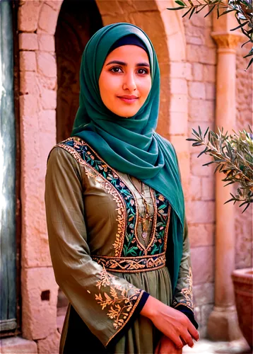 Palestinian woman, hijab, traditional clothing, embroidered dress, olive branch, Jerusalem old city background, warm sunlight, 3/4 composition, shallow depth of field, realistic texture, cinematic lig