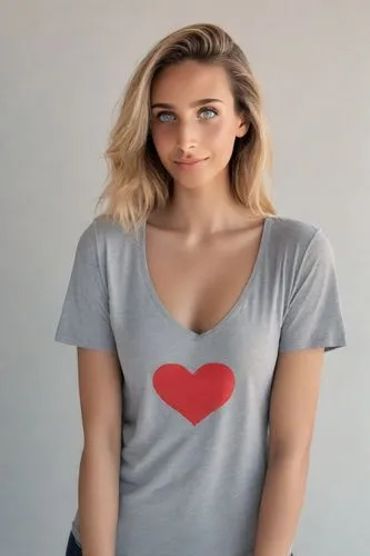 girl in t-shirt,tshirt,tee,poki,valentyna,heart shape,Photography,Realistic