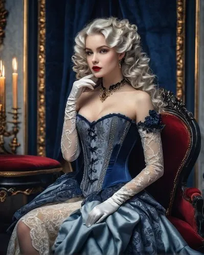 victorian lady,cinderella,victorian style,the victorian era,royal lace,old elisabeth,elegant,elegance,victorian fashion,venetia,victorian,corset,mazarine blue,ball gown,femme fatale,romantic portrait,fairy tale character,gothic portrait,burlesque,the carnival of venice,Conceptual Art,Fantasy,Fantasy 22