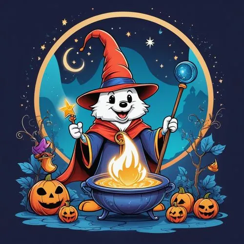 candy cauldron,halloween vector character,witch's hat icon,kirdyapkin,halloween illustration,witchel,Illustration,Black and White,Black and White 04