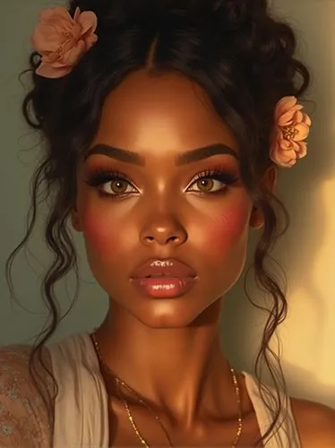 lumidee,colorism,azilah,african american woman,vrih,fantasy portrait,Illustration,Realistic Fantasy,Realistic Fantasy 28