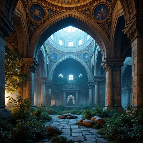 hall of the fallen,theed,labyrinthian,crypts,monastery,sanctuary,cloisters,mausoleum ruins,undercroft,sanctum,archways,cloistered,cathedral,undercity,rivendell,atriums,archly,ruins,glyptotek,chhatris