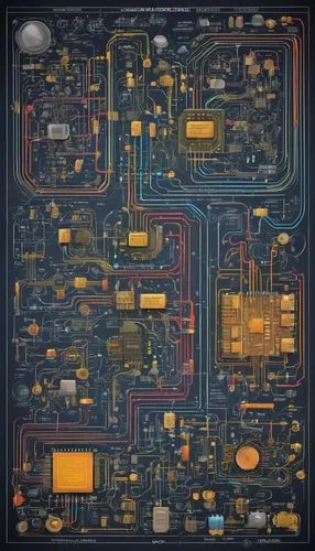 computer art,pcb,computer graphic,circuit board,electronics,mother board,motherboard,computer chip,generative ai,semiconductors,computerworld,industries,microcomputer,computerized,computer chips,datacraft,circuitry,graphic card,silicon,computational,Illustration,American Style,American Style 12