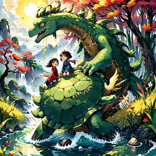 kaijuka,dragon of earth,ghibli,digimon,studio ghibli,kaido,Anime,Anime,Traditional