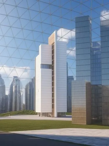 difc,lexcorp,dhabi,urbis,doha,damac,citicorp,megacorporation,azrieli,mubadala,abu dhabi,glass facade,futuristic architecture,arcology,building honeycomb,songdo,skyscapers,quatar,office buildings,sky s