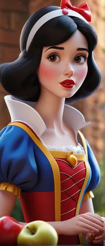 snow white,woman eating apple,fairy tale character,pinocchio,disney character,stylized macaron,female doll,princess sofia,marroni,3d model,queen of hearts,hostess,marzipan,madeleine,woman holding pie,painter doll,barmaid,fantasy woman,girl picking apples,rockabella,Art,Artistic Painting,Artistic Painting 34