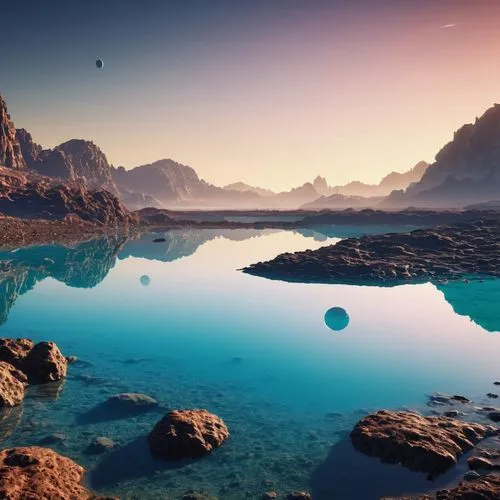 underwater landscape,fantasy landscape,virtual landscape,futuristic landscape,fractal environment,blue planet,alien planet,terraforming,waterscape,calm water,alien world,underwater oasis,landscape background,full hd wallpaper,horizon,desert planet,an island far away landscape,calm waters,water scape,expanse