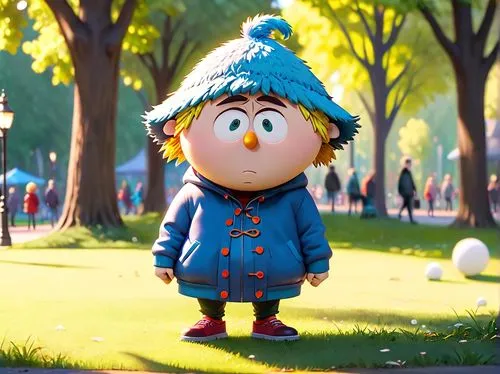 cute cartoon character,agnes,bobble cap,gnome,child in park,autumn walk,russkiy toy,bob hat,elf,cute cartoon image,autumn park,autumn in the park,cartoon character,scandia gnomes,character animation,3d render,irish balloon,otto,geppetto,parka,Anime,Anime,Cartoon