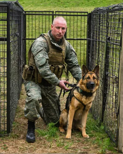 6 SHEET POSTER IN BLABY, WHETSTONE   This is an image of one of the military working dogs and his handler, taken on the   28th April 2014. The dogs are highly trained and with their handlers will carr