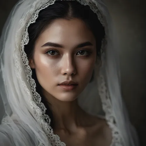 romantic portrait,bridal,woman portrait,bride,bridal dress,girl portrait,mystical portrait of a girl,vietnamese woman,wedding dress,portrait of a girl,indian bride,dead bride,veil,portrait photographers,bridal veil,the angel with the veronica veil,wedding gown,fantasy portrait,portrait of a woman,vintage female portrait,Conceptual Art,Fantasy,Fantasy 16