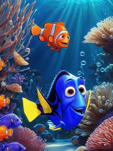 under sea,school of fish,under the sea,aquatic animals,anemone fish,nemo,underwater background,underwater world,sea animals,marine fish,clownfish,napoleon fish,blue fish,sea life underwater,aquatic life,marine biology,marine diversity,sea-life,blue stripe fish,amphiprion,Illustration,Black and White,Black and White 08