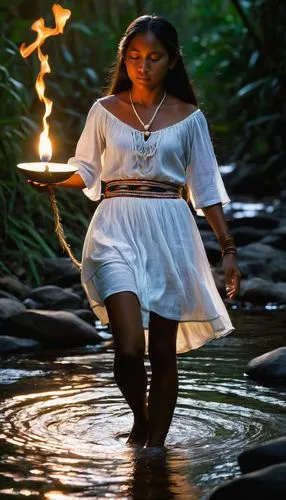 fire and water,the night of kupala,torch-bearer,woman at the well,olympic flame,fire siren,flame spirit,the eternal flame,kandyan dance,diya,shamanic,fire angel,fire dancer,shamanism,water-the sword lily,divine healing energy,girl on the river,polynesian girl,water nymph,pongal,Illustration,Black and White,Black and White 08