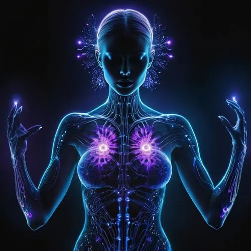 neon body painting,electro,kirlian,chakras,cortana,uv,augmentation,heart chakra,eletrica,chakra,aum,lymphatic,varekai,biomatrix,psytrance,raelian,cyberstar,cyborg,illumina,root chakra,Conceptual Art,Sci-Fi,Sci-Fi 25