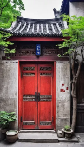 suzhou,chinese architecture,soochow university,xi'an,chinese temple,asian architecture,blue door,wooden door,blue doors,garden door,yunnan,red lantern,chinese art,hanok,iron door,traditional chinese,south korea,drum tower,korean culture,seoul,Art,Classical Oil Painting,Classical Oil Painting 21