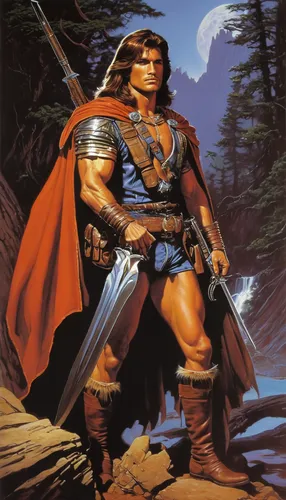 he-man,barbarian,heroic fantasy,fantasy warrior,swordsman,el capitan,dane axe,male character,lone warrior,biblical narrative characters,hercules,rob roy,female warrior,god of thunder,warlord,wind warrior,centurion,highlander,greyskull,the warrior,Illustration,American Style,American Style 07