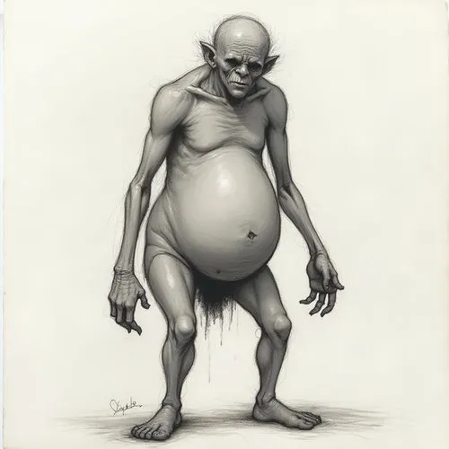 gollum,obertan,nosferatu,preborn,homunculus,pregnant woman