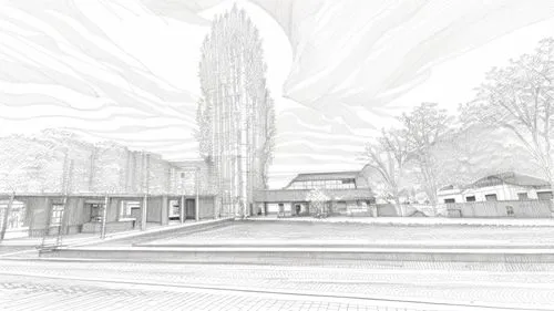 kirrarchitecture,3d rendering,townscape,school design,coventry,archidaily,wireframe graphics,railroad station,brutalist architecture,street plan,line drawing,bus station,lewisham,urban design,urban la