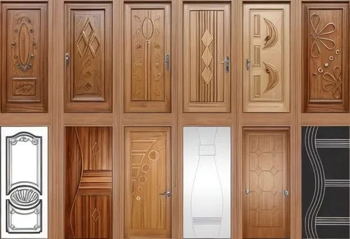 Transform these wooden door designs into real wooden door models while maintaining the basic shape of the design,door trim,hinged doors,doors,wooden door,armoire,door,cabinetry,home door,mouldings,cab