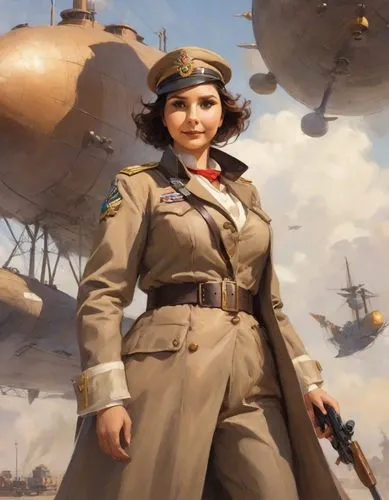 aviatrix,servicewoman,wladimiroff,leutnant,lyudmila,volkova,Digital Art,Impressionism