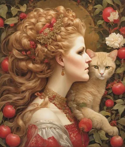 emile vernon,persephone,girl in a wreath,viveros,gekas,heatherley,Digital Art,Impressionism