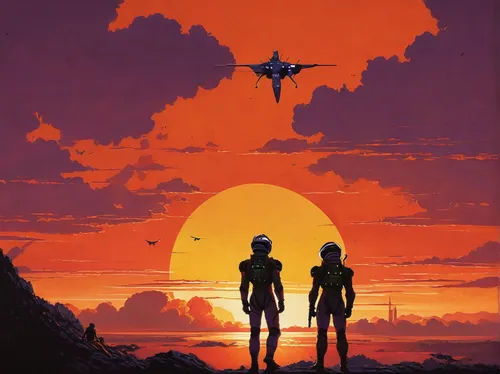 evangelion,valerian,scifi,sci-fi,sci - fi,sci fi,travelers,arrival,sci fiction illustration,earth rise,the horizon,horizon,evangelion unit-02,science fiction,dusk,couple silhouette,travel poster,passengers,viewing dune,evangelion eva 00 unit,Conceptual Art,Sci-Fi,Sci-Fi 17