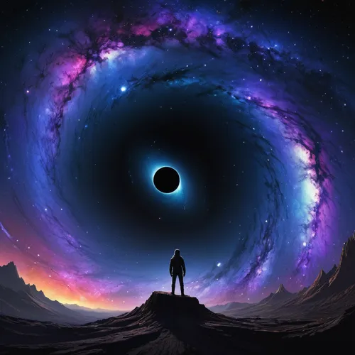 галактика с огромной массивной черной дырой в центре,black hole,cosmic eye,wormhole,the universe,universe,astronomical,space art,cosmos,astronomy,inner space,cosmic,scene cosmic,geocentric,dimensional