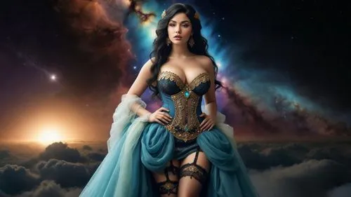 blue enchantress,fantasy picture,inanna,fantasy woman,sorceress,fantasy art