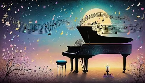 concerto for piano,musical background,grand piano,play piano,piano player,piano,the piano,pianist,musical paper,musical notes,musical ensemble,lights serenade,musical note,piece of music,sheet music,music,piano notes,instruments musical,music notes,music book,Art,Artistic Painting,Artistic Painting 49